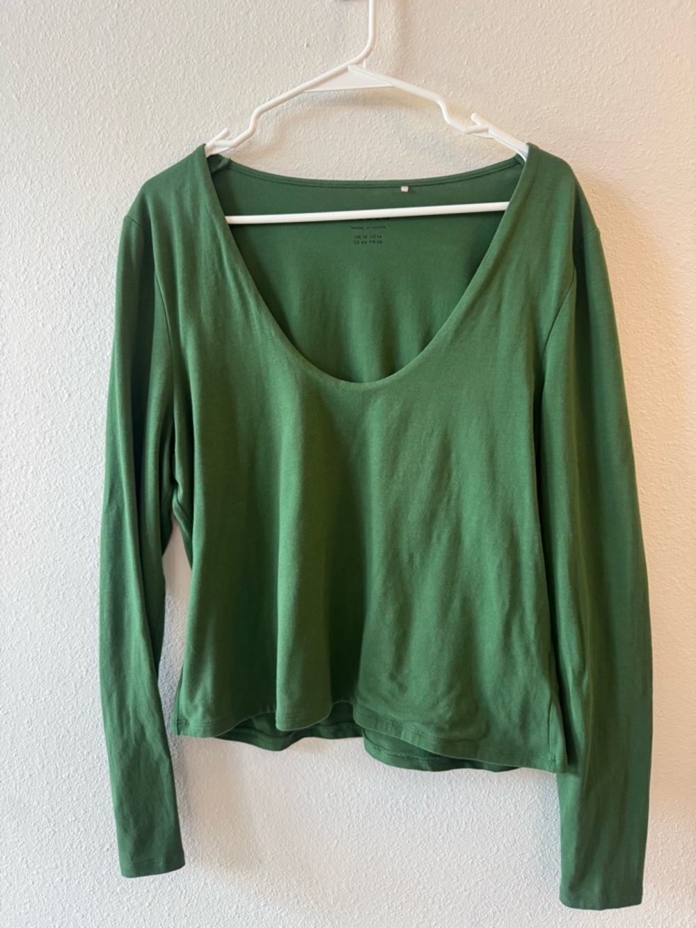Boden Women's Forest Green Long-Sleeve Scoop Neck Tee Sz 14